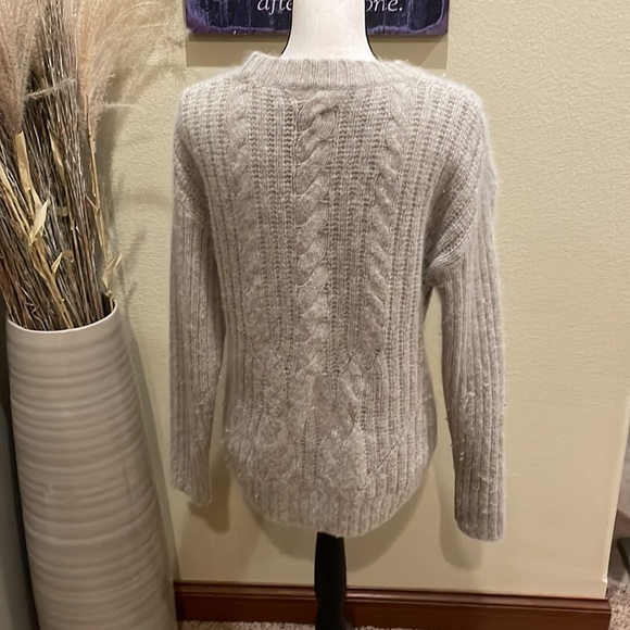 Trina Turk Angora Cable Knit Sweater Grey Size L - Picture 5 of 12